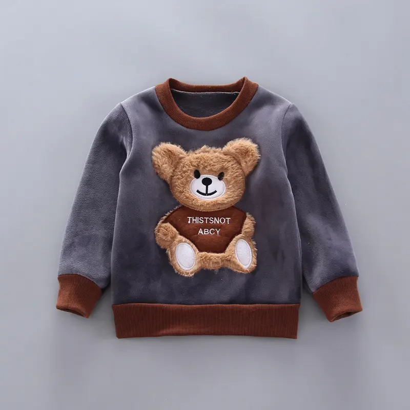New Children's Warm Three-Piece Girl's Cute Hooded Set Autumn Winter Boy's Fashion Casual Comfortable Suit 12M-4 Years Old