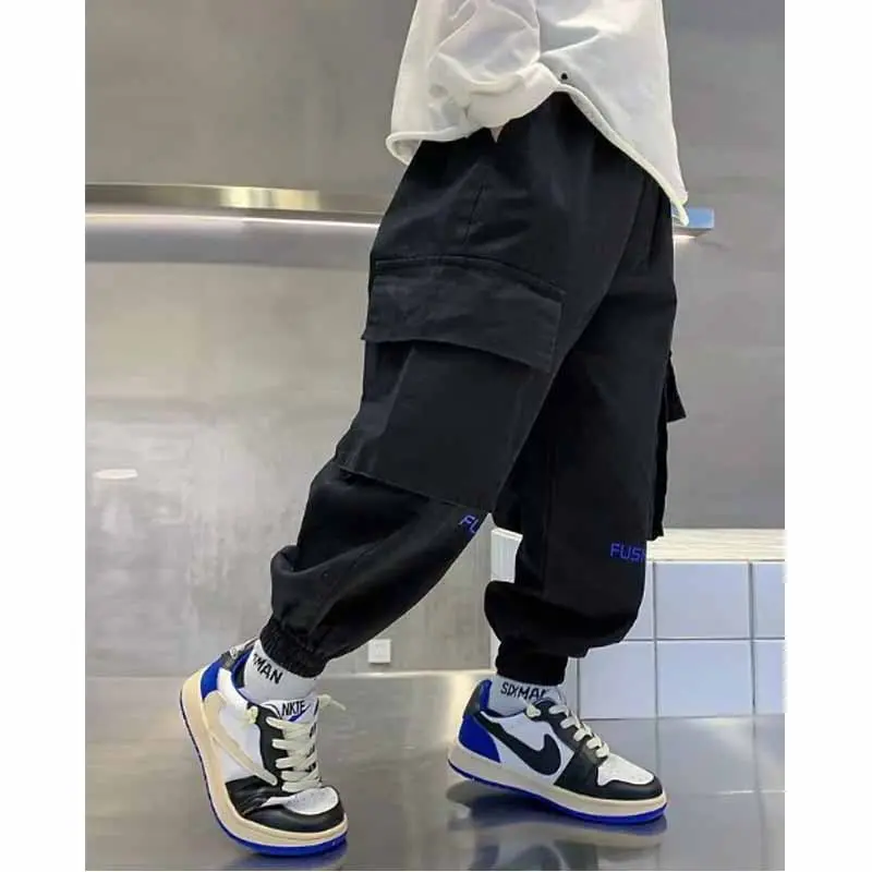Boys Casual Pants Children Fashion Trousers Spring Autumn Big Kids Sweatpants New Teens Streetwear Baggy Pants 4-14Y