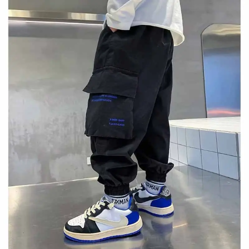 Boys Casual Pants Children Fashion Trousers Spring Autumn Big Kids Sweatpants New Teens Streetwear Baggy Pants 4-14Y