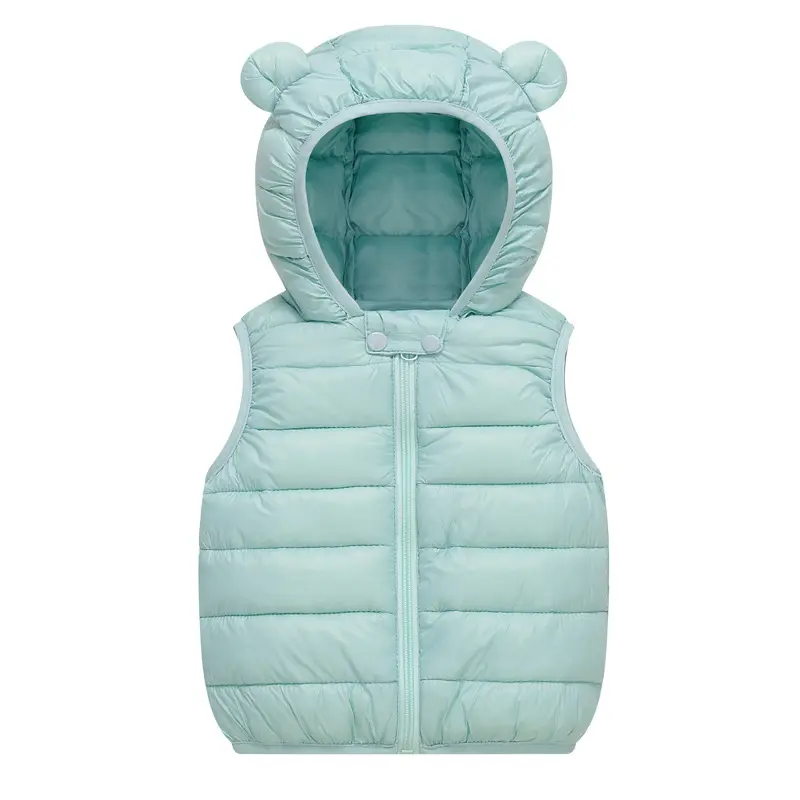 Children's Down Waistcoat Boys Hooded Warm Vest Girls Zipper Coat Baby Casual Outerwear Autumn Winter New Clothes 12M-6 Years