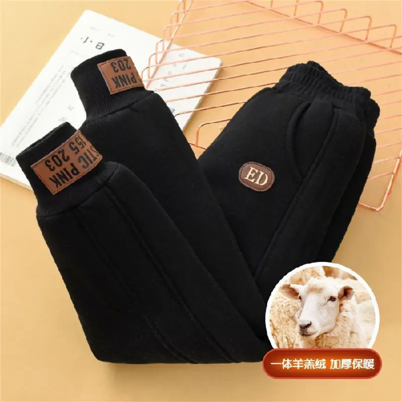 Girls Thicken Pants Boys Plus Velvet Trousers Kids Warm High Quality  Cotton Sweatpants Teens Autumn Winter Casual Clothing