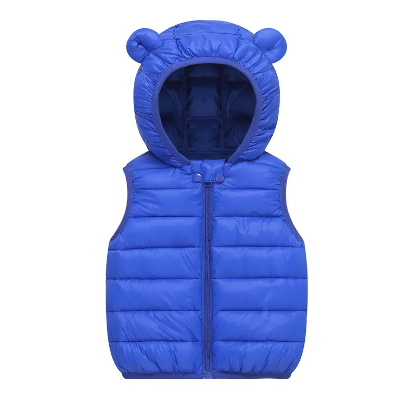 Children's Down Waistcoat Boys Hooded Warm Vest Girls Zipper Coat Baby Casual Outerwear Autumn Winter New Clothes 12M-6 Years