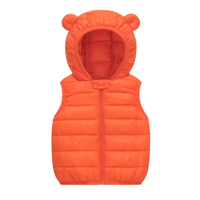 Children's Down Waistcoat Boys Hooded Warm Vest Girls Zipper Coat Baby Casual Outerwear Autumn Winter New Clothes 12M-6 Years