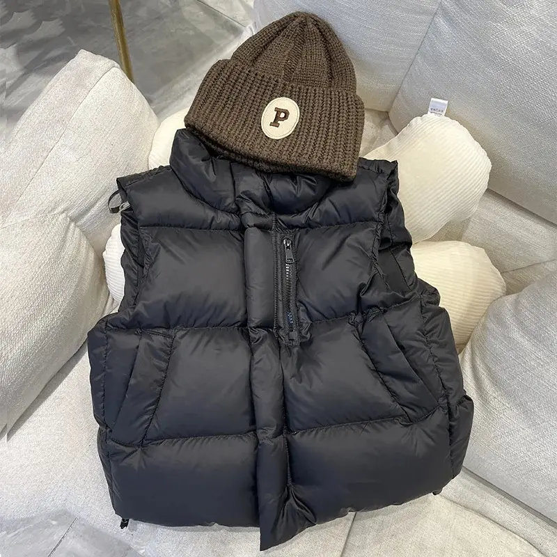 Boys Girls Vests Winter Coat Autumn Outside Bottoming Shirt Baby Down Cotton Undershirt Children Spring Clothes 4-12 Year