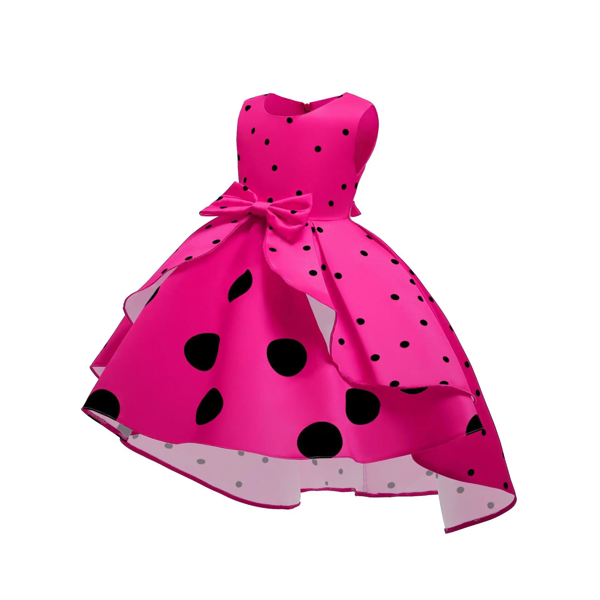 Girls' Princess Dress Round Neck Polka Dot Fashion Style Dress 2-10 Year Old Girls' Party Dress Children clothing