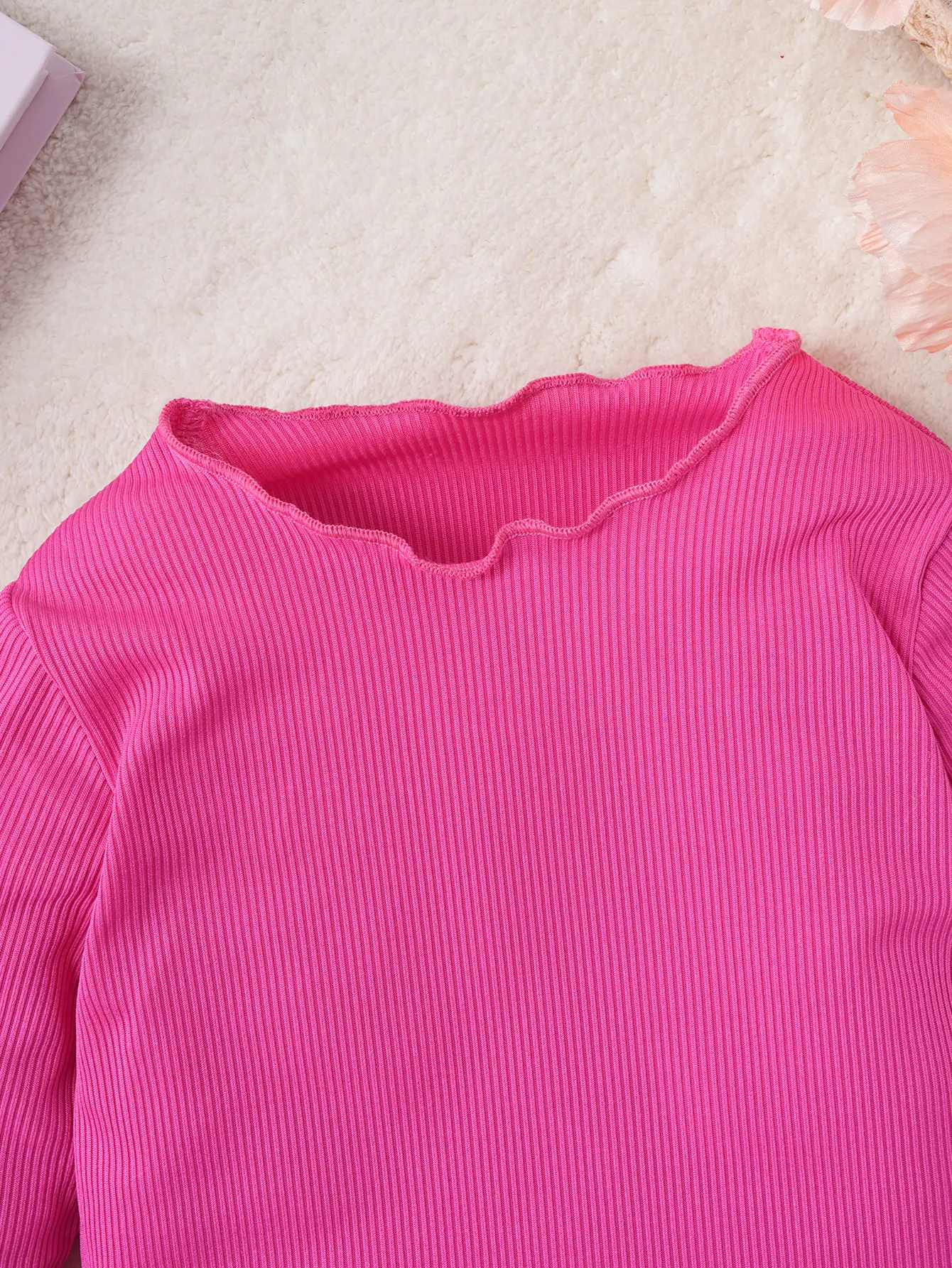 Baby Girl Autumn Top Rose Red Horn Sleeve Bow Top 0-2 Year Old Girl Fashion European and American Style Top