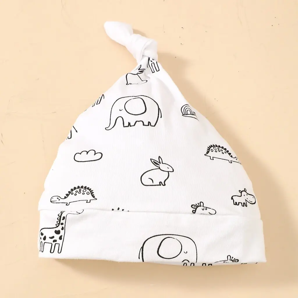 Romper for Baby Boy 0-6 Months Long Sleeves Animal Print Bodysuit with Hat Fashion Newborn Baby Spring Autumn Casual Jumpsuit