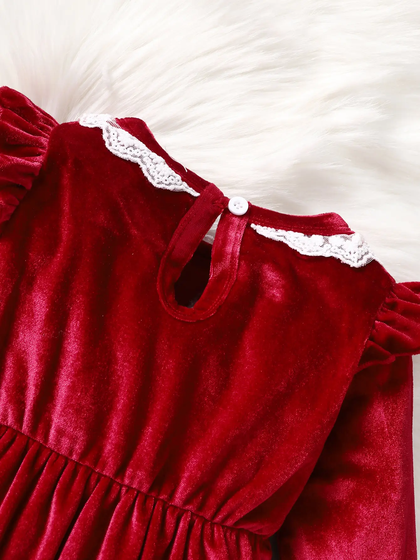 Cute Baby Girl Red Velvet surface Lace Bodysuit +top hat 0-2 year old baby girl spring And autumn Bodysuit  Festival Clothing