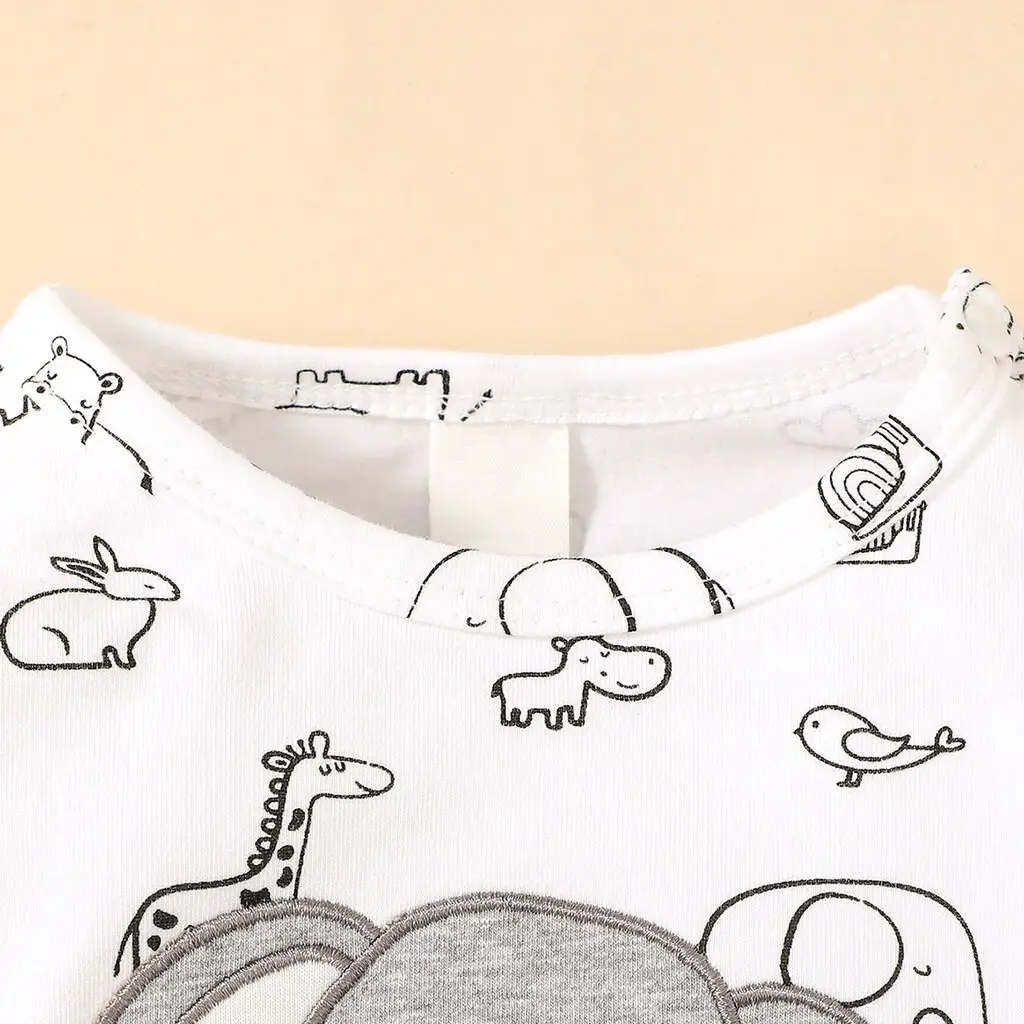 Romper for Baby Boy 0-6 Months Long Sleeves Animal Print Bodysuit with Hat Fashion Newborn Baby Spring Autumn Casual Jumpsuit