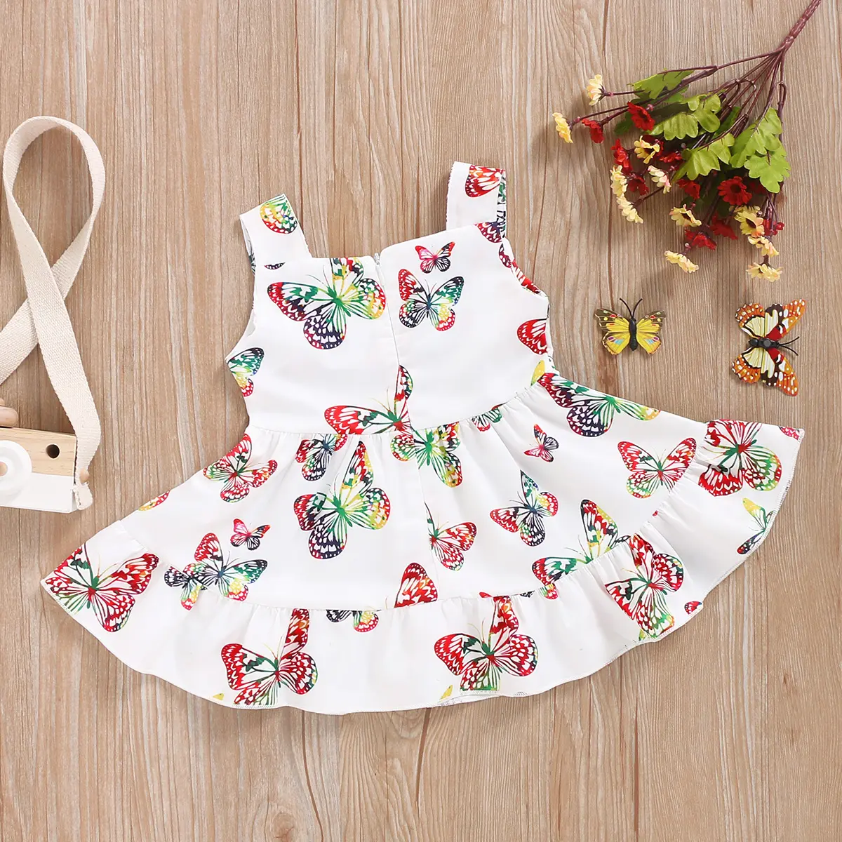 New pattern lovely Baby Girls  Colorful Butterfly Dress is Suitable for Summer Dresses for Female Babies aged 0-12 Months