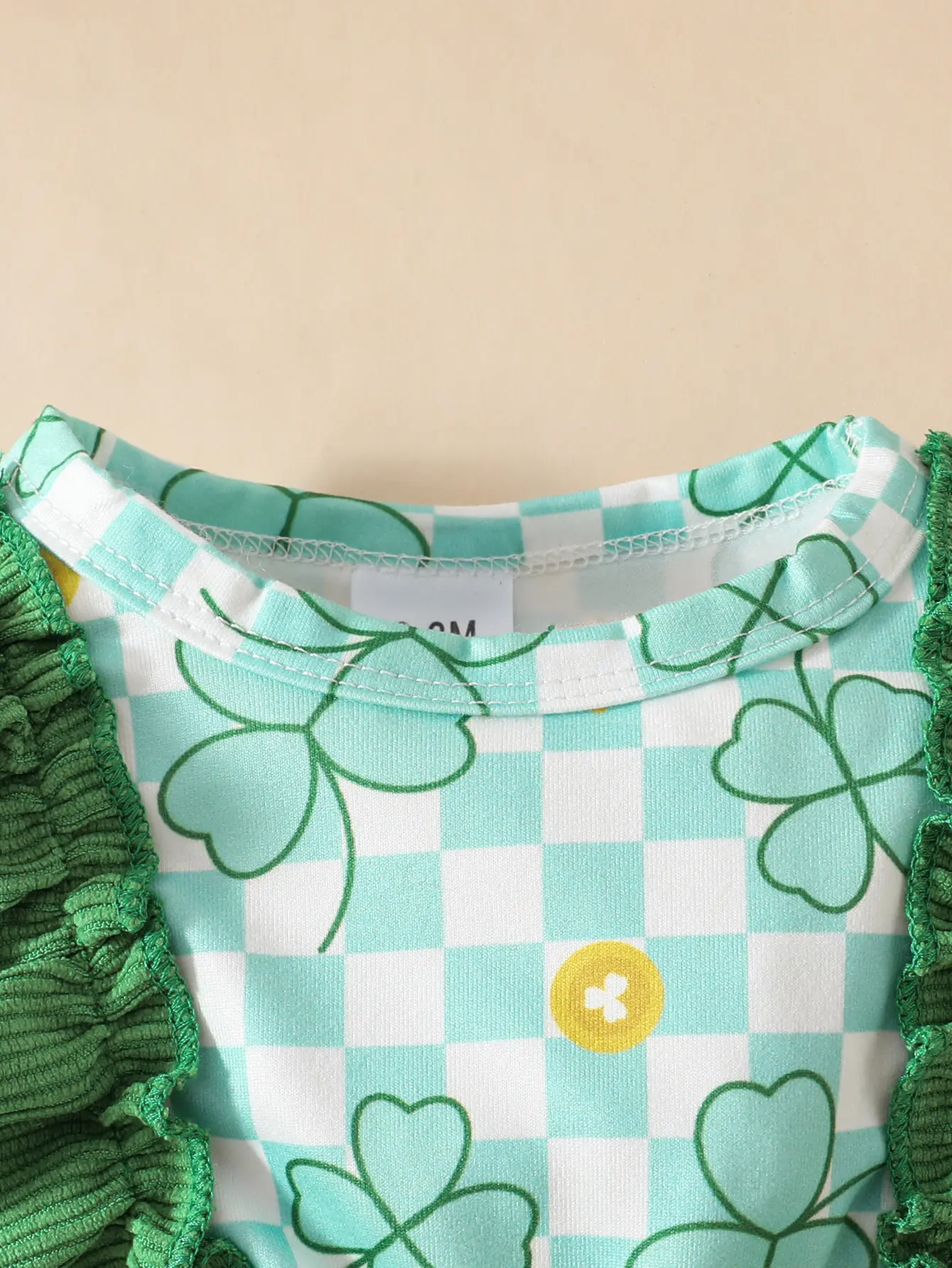 Newborn Dress Baby girl Four leaf Clover Ruffle Long sleeved Dress+Headband 0-18 Months Baby Girl spring and autumn outfit