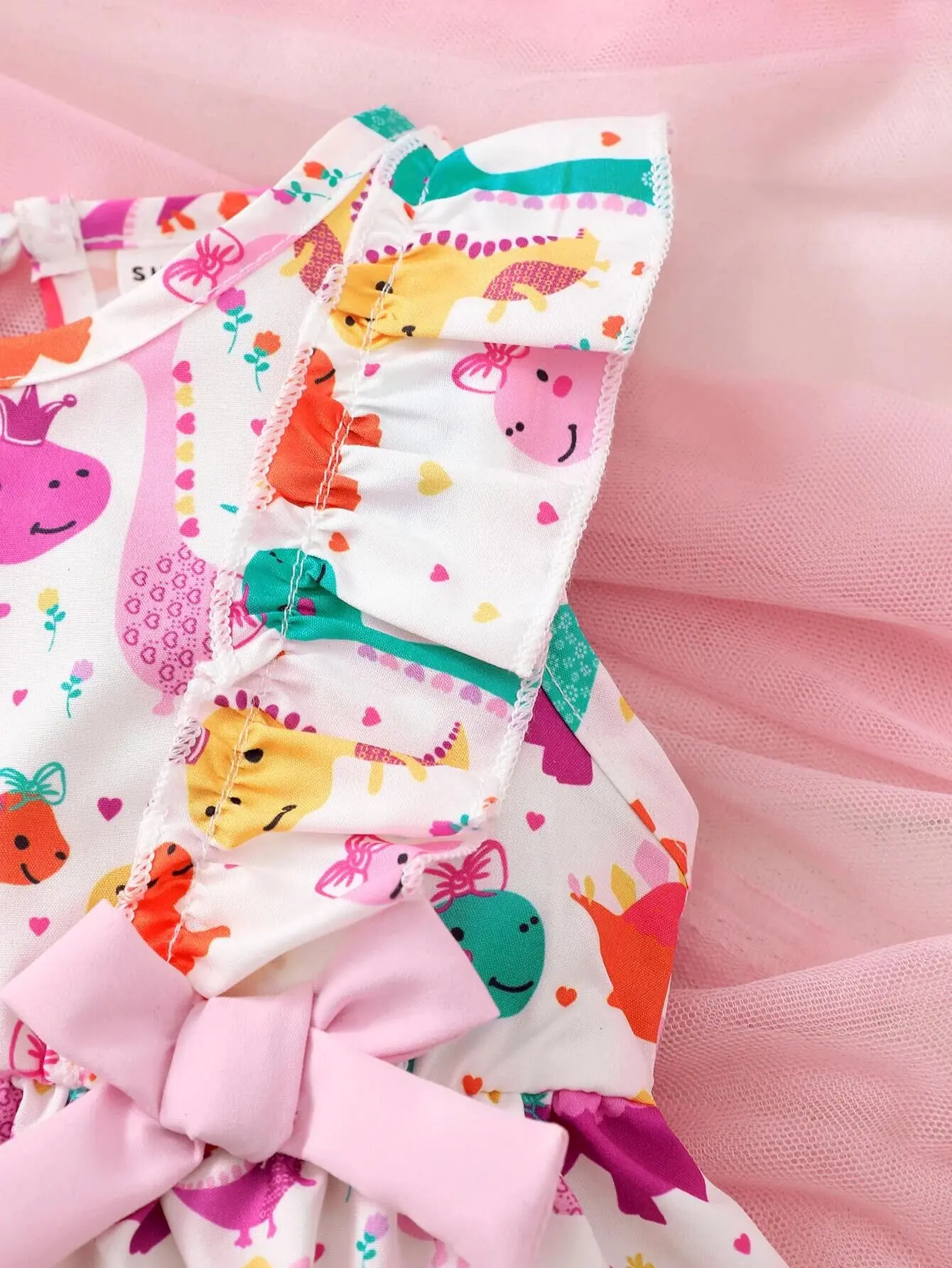 Fashion Cartoon Little Dinosaur Sleeveless Dress Suitable Baby Girl Summer Seaside Sand Cool Skirt for Toddler Girl 0-3 Years