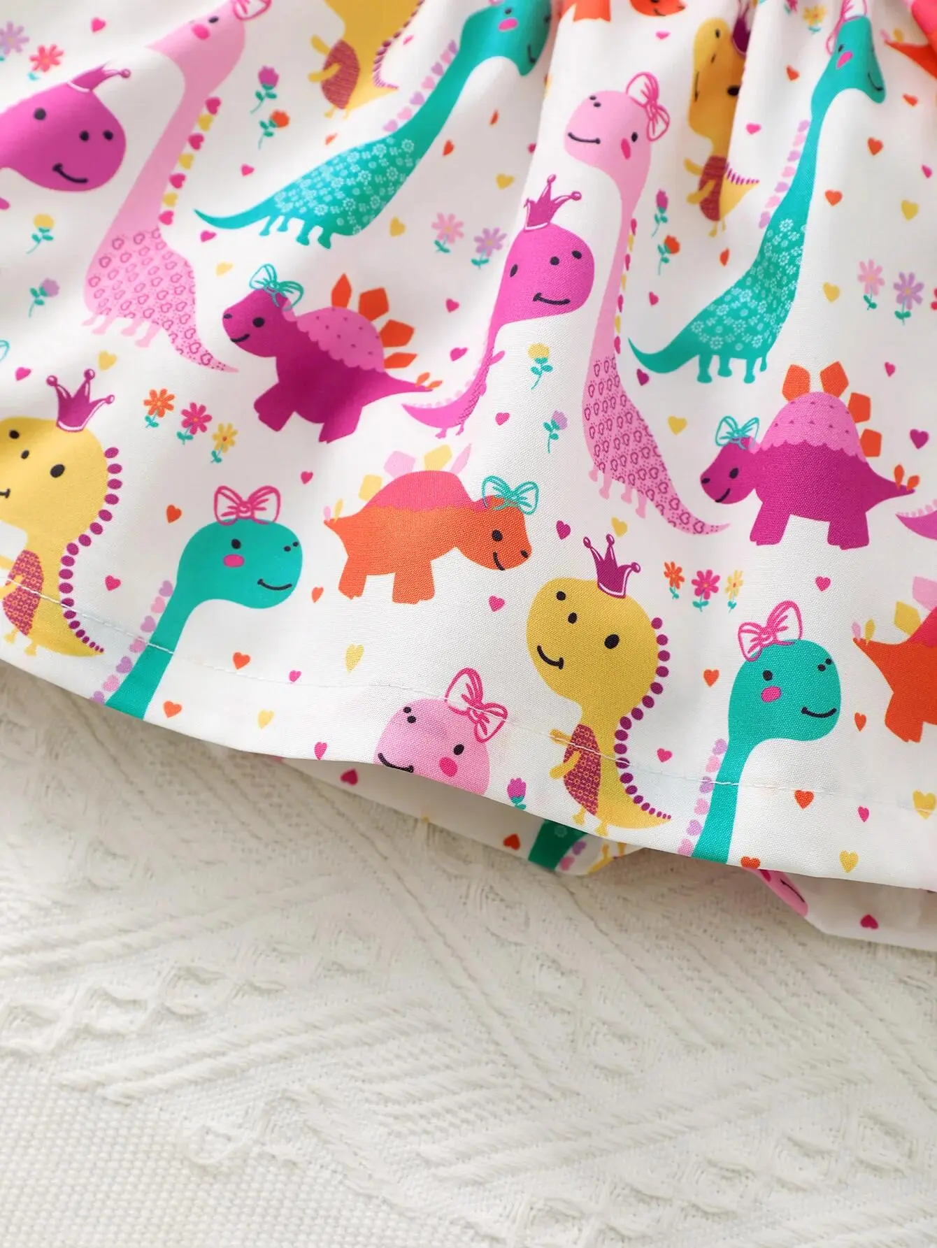 Fashion Cartoon Little Dinosaur Sleeveless Dress Suitable Baby Girl Summer Seaside Sand Cool Skirt for Toddler Girl 0-3 Years