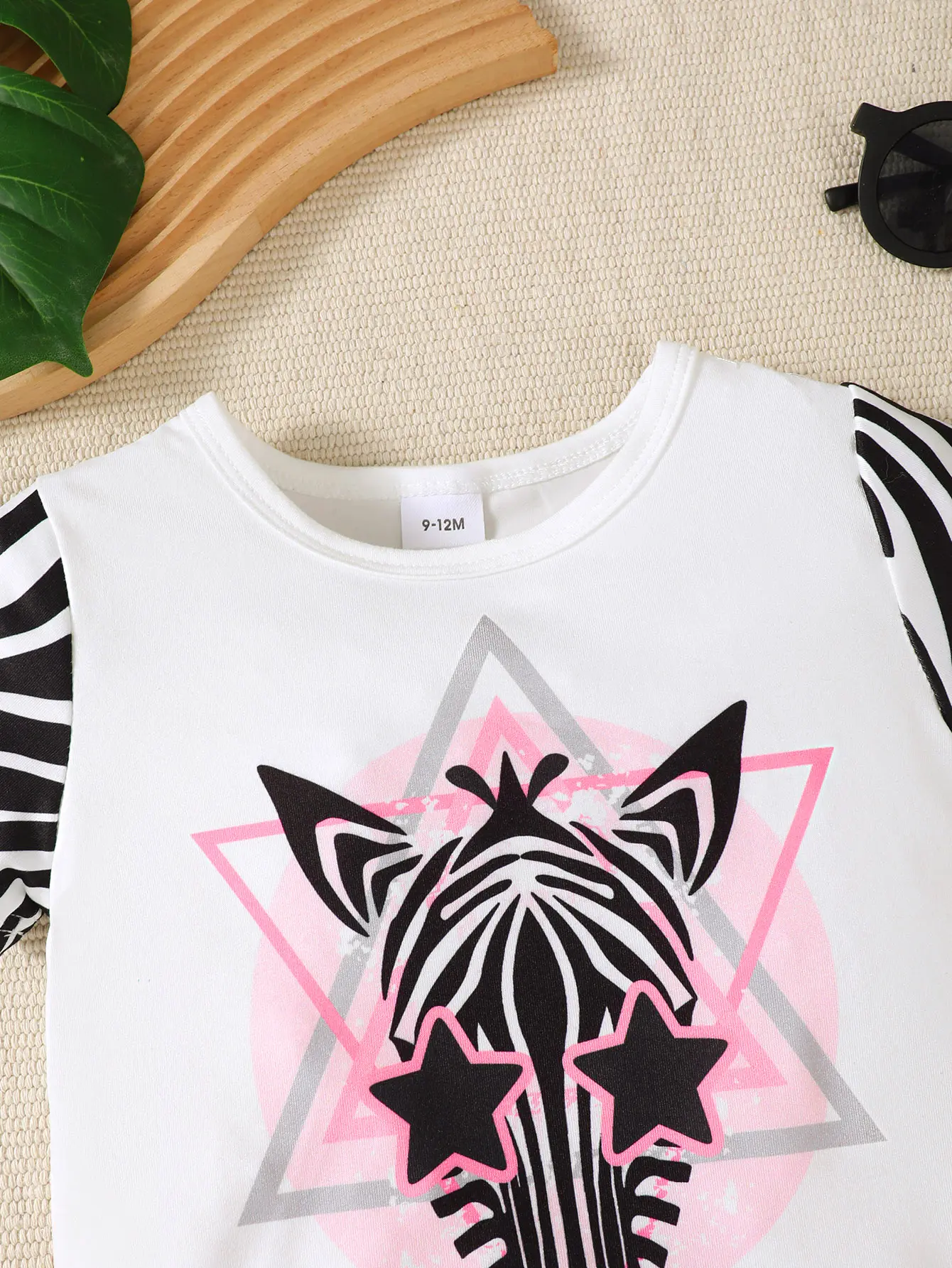Boys' Sports Style 2-piece Set Zebra Stripe Color blocked Top+Shorts Suitable for 0-3 Year Old Toddlers Summer Casual Set
