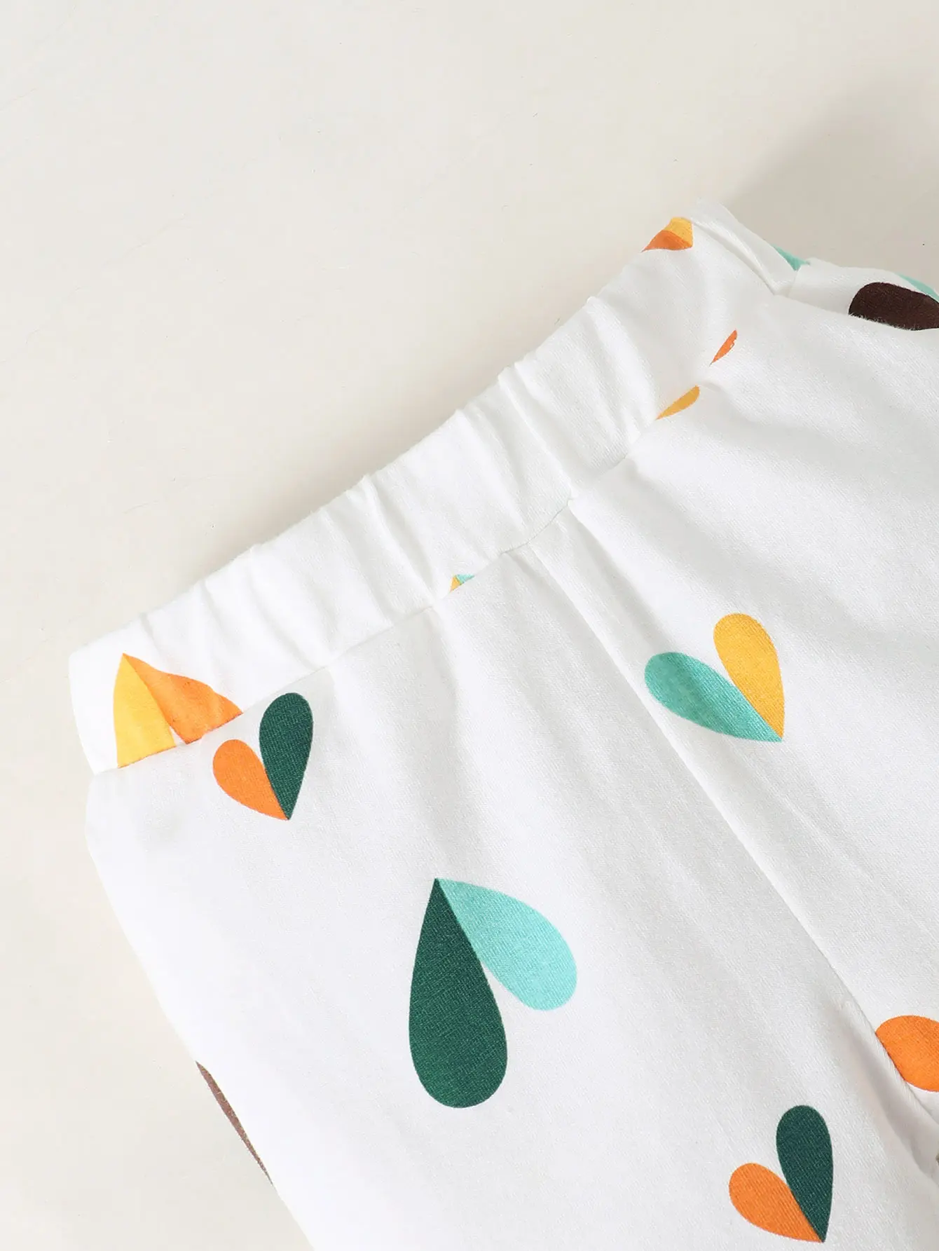 3pc/Set Baby Girl Round neck Bow Color blocked Long Sleeve+Love Printed Pants+ Bow Headband 0-12 Months Cute Baby Autumn Set