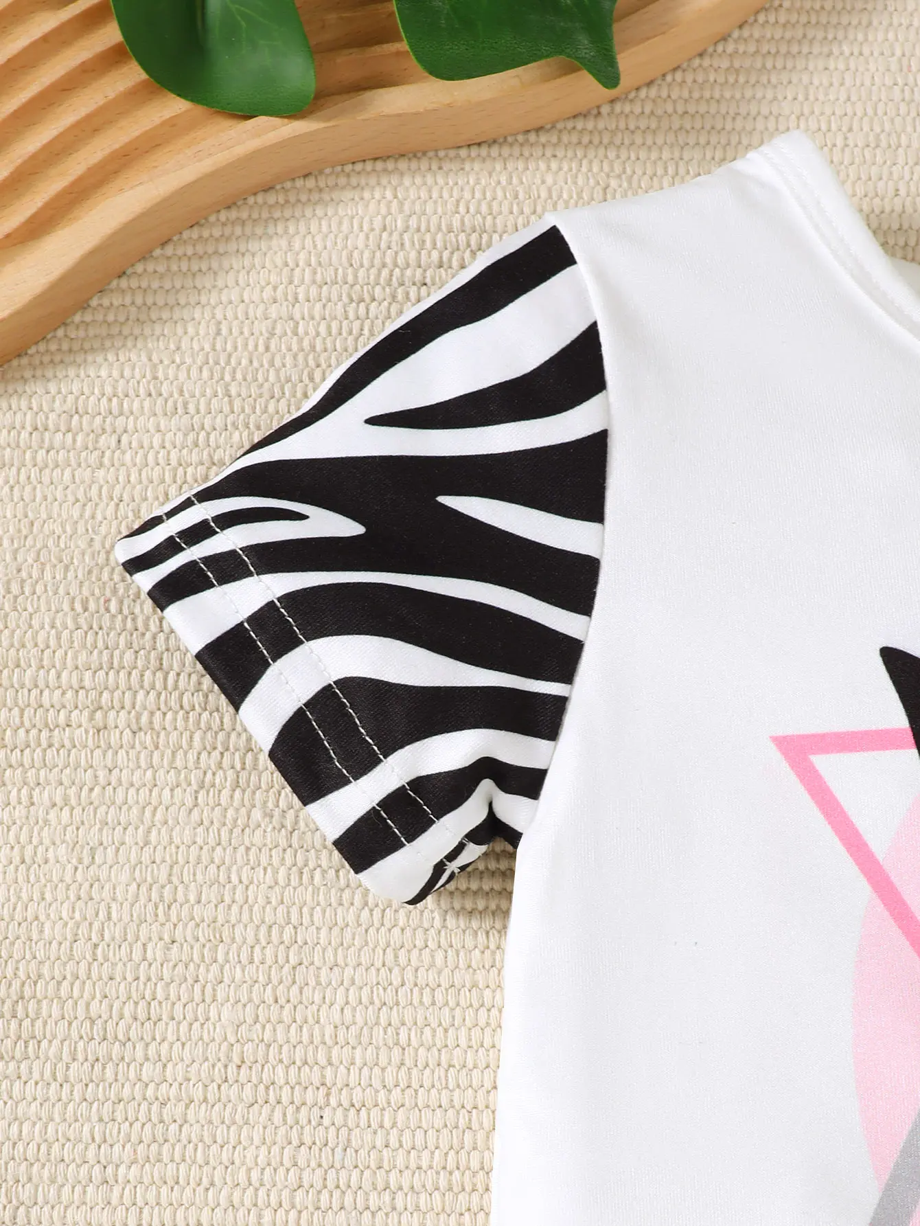 Boys' Sports Style 2-piece Set Zebra Stripe Color blocked Top+Shorts Suitable for 0-3 Year Old Toddlers Summer Casual Set