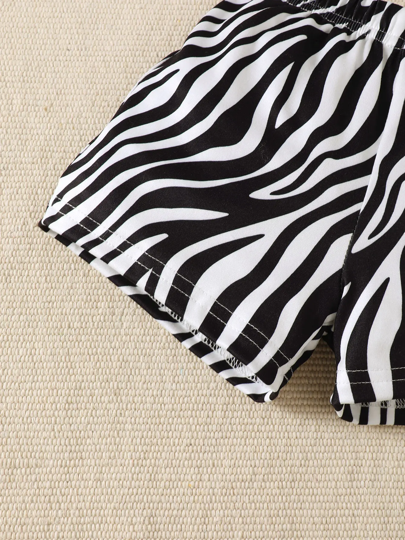 Boys' Sports Style 2-piece Set Zebra Stripe Color blocked Top+Shorts Suitable for 0-3 Year Old Toddlers Summer Casual Set