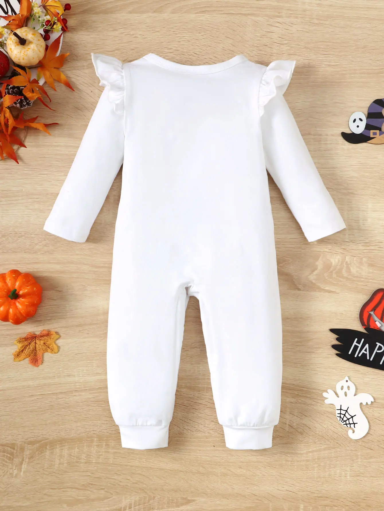 Newborn Round Neck Letter Pumpkin Printing Halloween Baby girl Bodysuit  fit 0-12 Months Baby Cotton Comfort Crawling Suit