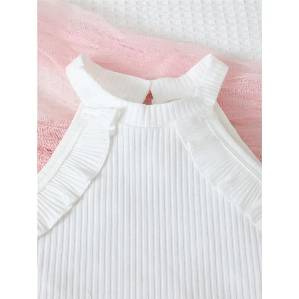 1-3 Years Toddler Baby Girl Clothes Set Sleeveless Off Shoulder Top+Skirt 2PCS Summer Girl Fashion Dress For Kids Daily Outfit