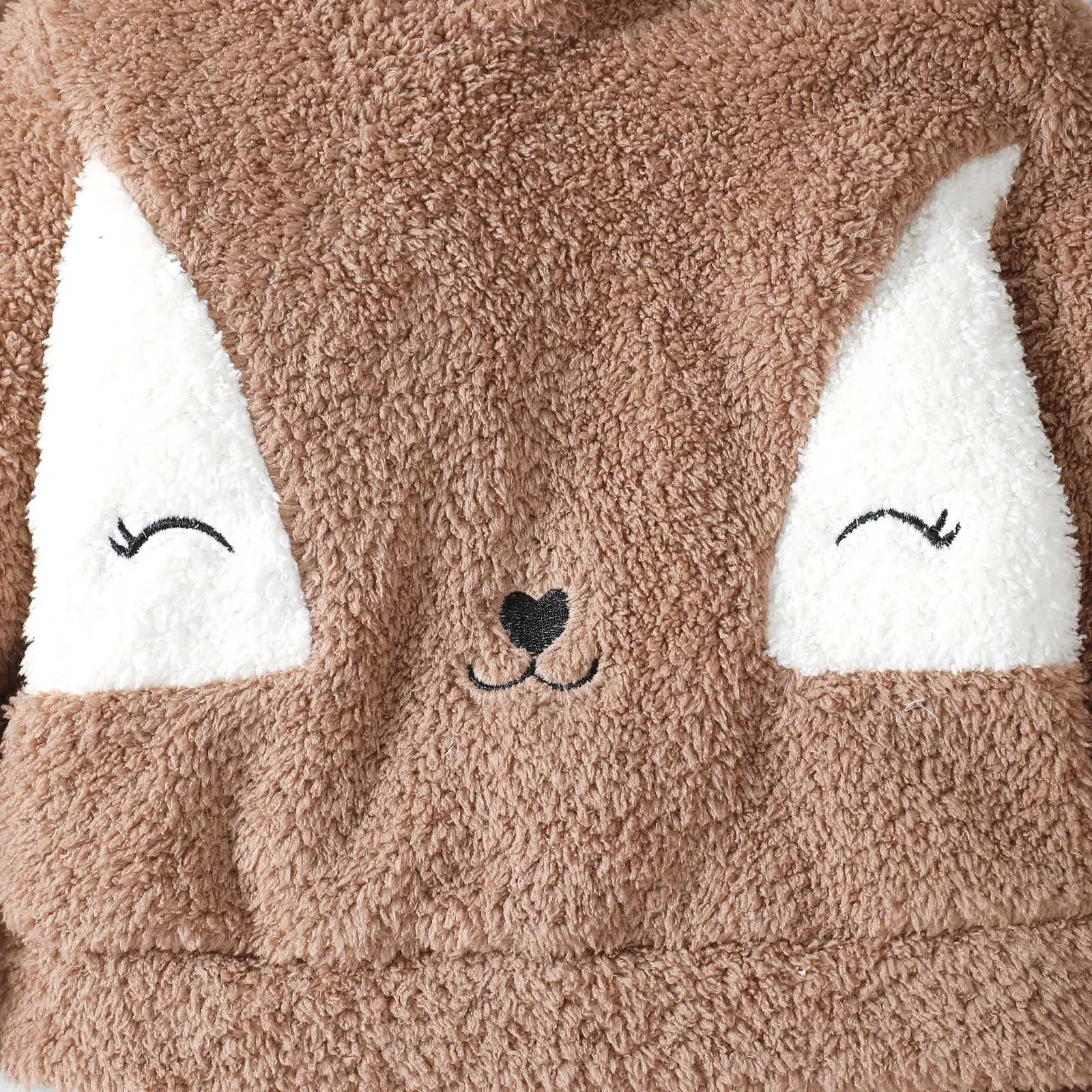 Toddler children's Boy Set Brown Hooded Plush Long sleeved Pants Two-piece Set fit 0-3 Year old Male Baby Winter Warm Suit