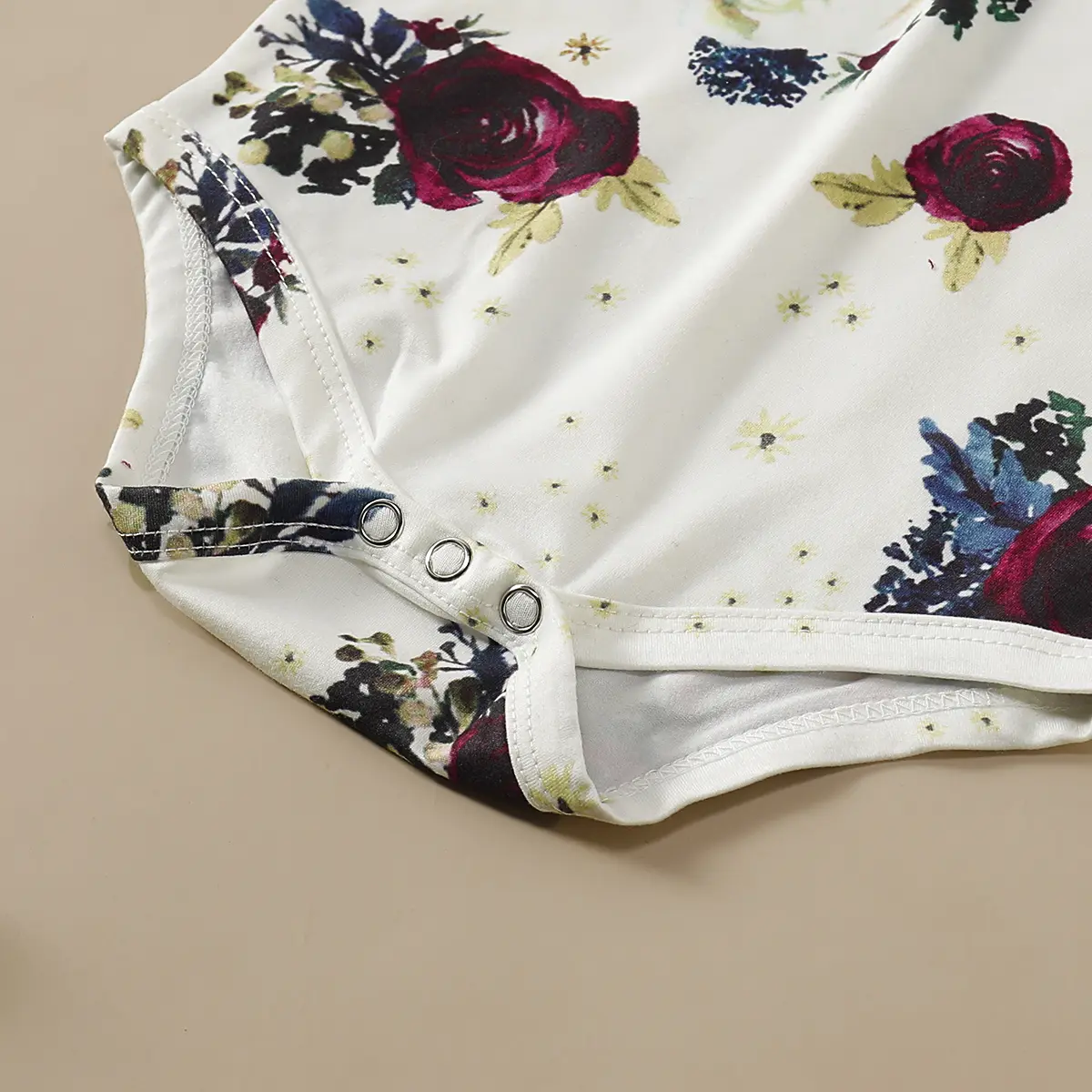 Baby Girl Fashion Set Rose pattern Long sleeved Bodysuit+Ruffled braces Skirt+Headband 3pcs fit 0-12 Months Lovely Baby Girls