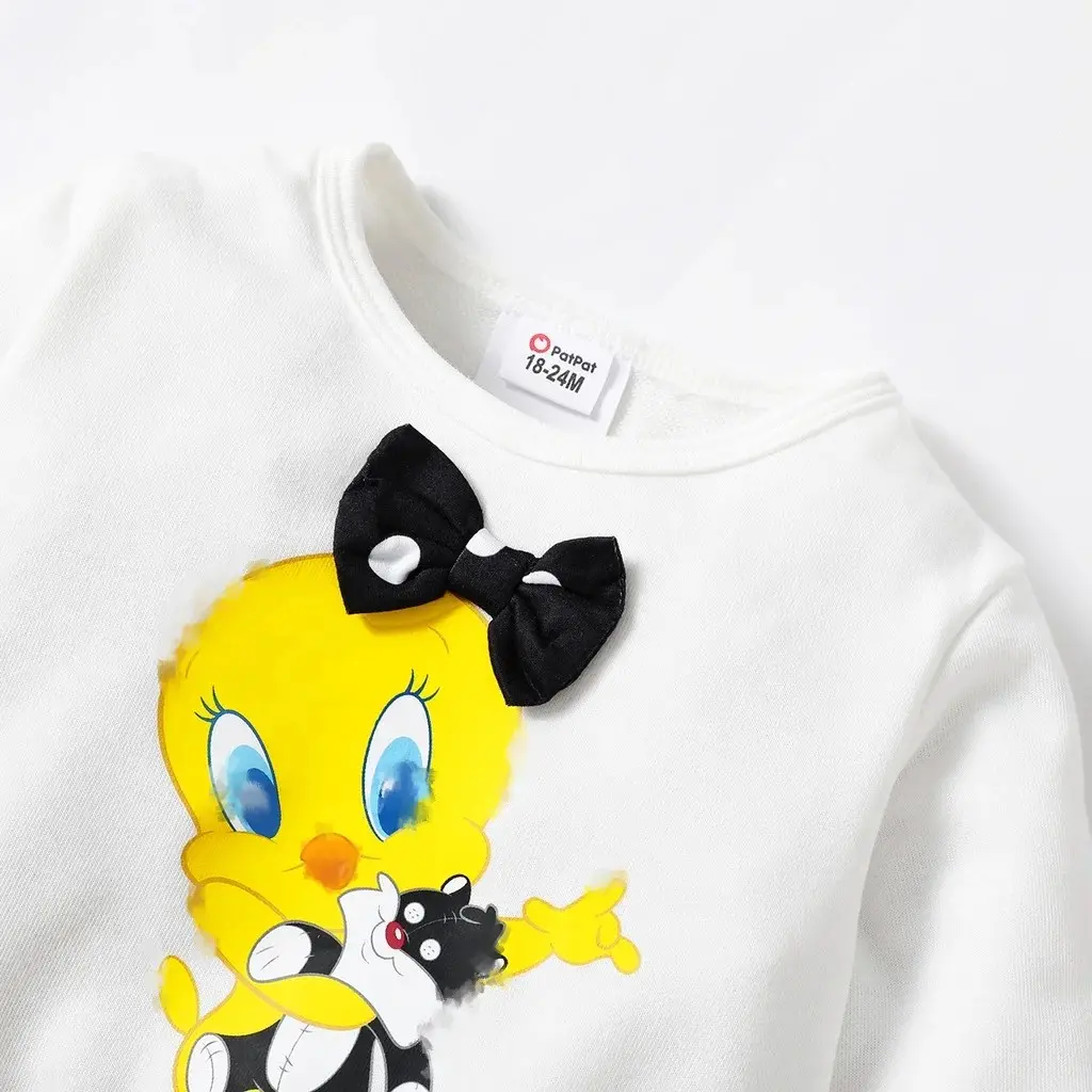 Kids Girl Clothes 1-6 Years Baby Girl Cartoon Cute Small duck Print Top+Wave Point Pants  Girls' Spring and Autumn Fashion  Set