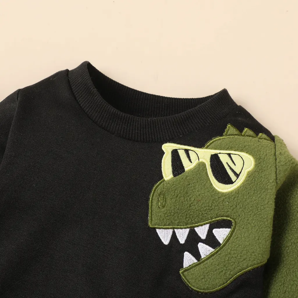 2PCS Clothing Set Baby Boy Long Sleeves Dinosaur Print Top+Pants Autumn&Winter Sports Style Outfit for Toddler Boy 3-24 Months