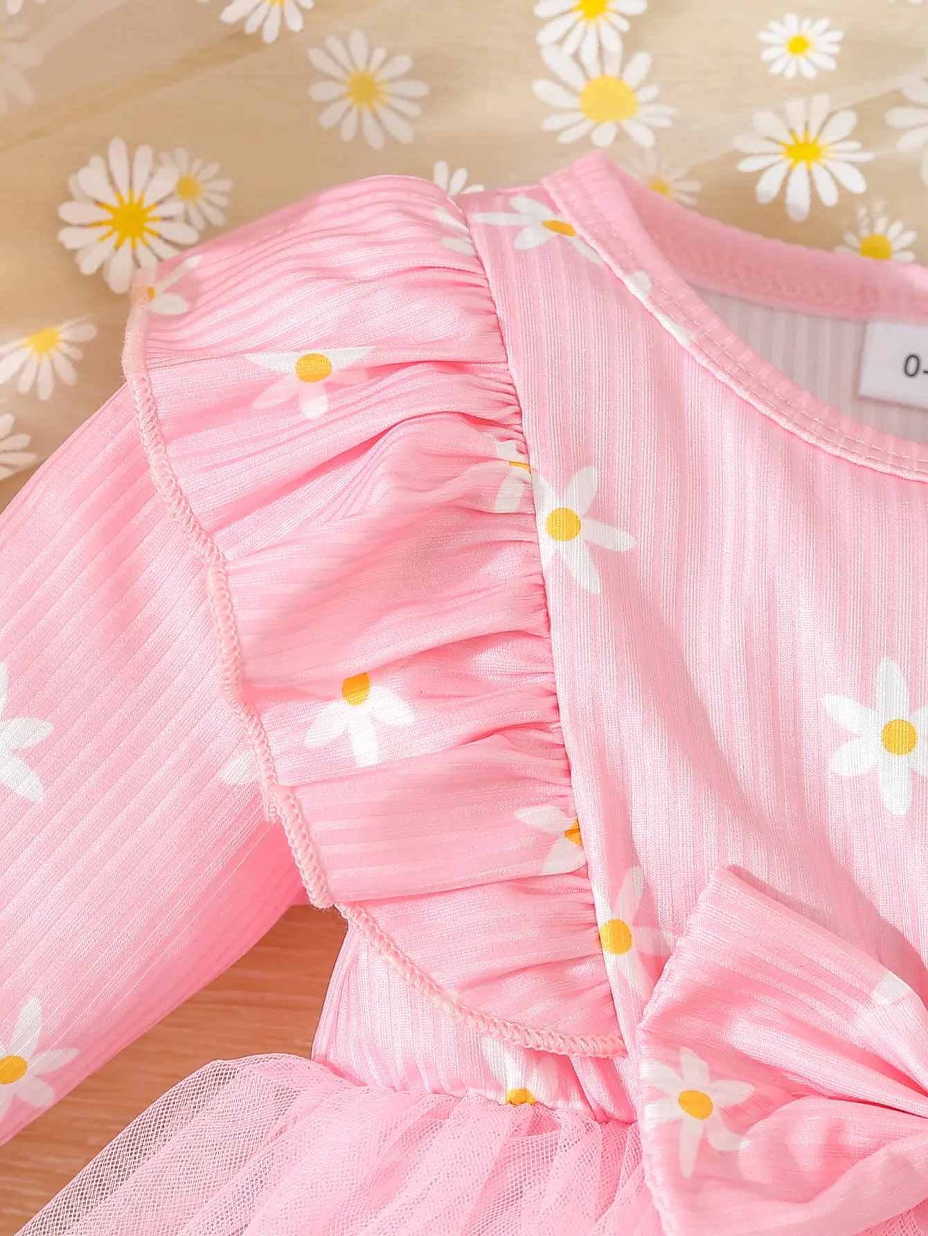 0-18 Months Baby Girl Ruffled Bow Tulle Long sleeved Bodysuit+Headband Baby Girl Autumn Fashion Bodysuit Cute Baby Crawling Suit