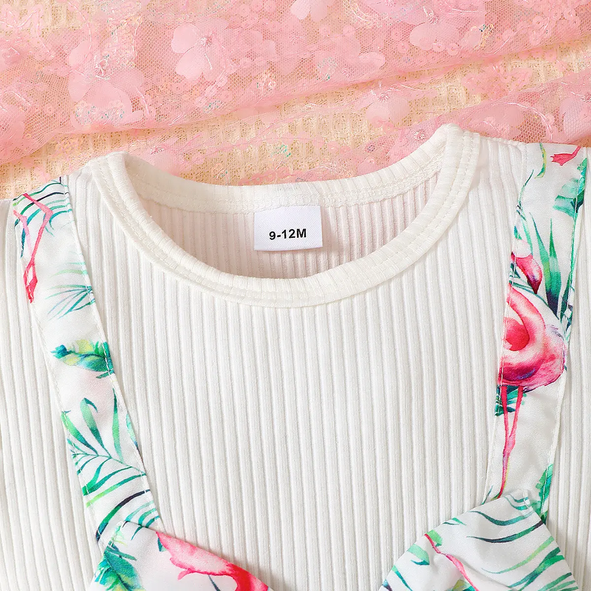 Baby girl Dress Flying sleeve Flamingo Printing Dress+Headband Two-piece Set 0-3 Year Toddler Baby Girl Summer Leisure Dress