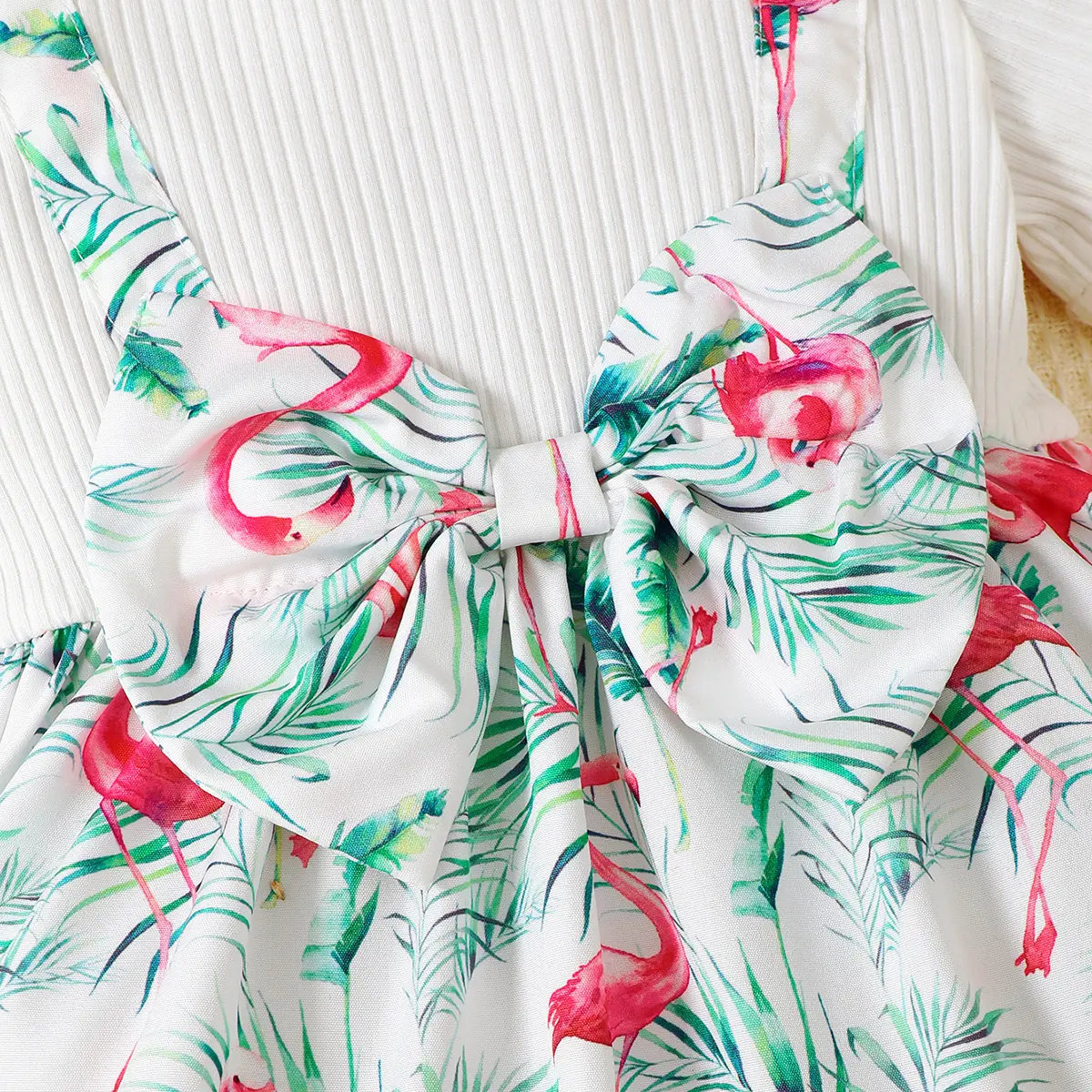 Baby girl Dress Flying sleeve Flamingo Printing Dress+Headband Two-piece Set 0-3 Year Toddler Baby Girl Summer Leisure Dress