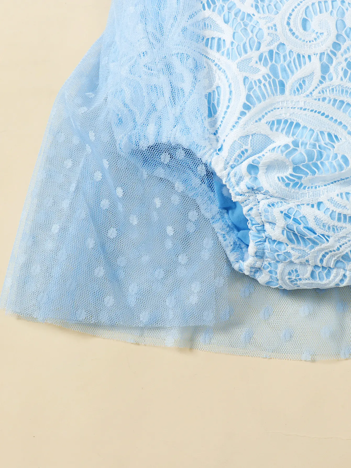 0-24 Months Cute Baby girl Jumpsuit Blue Bow Lace chiffon Fashionable Bodysuit Baby girl Summer Crawling Suit