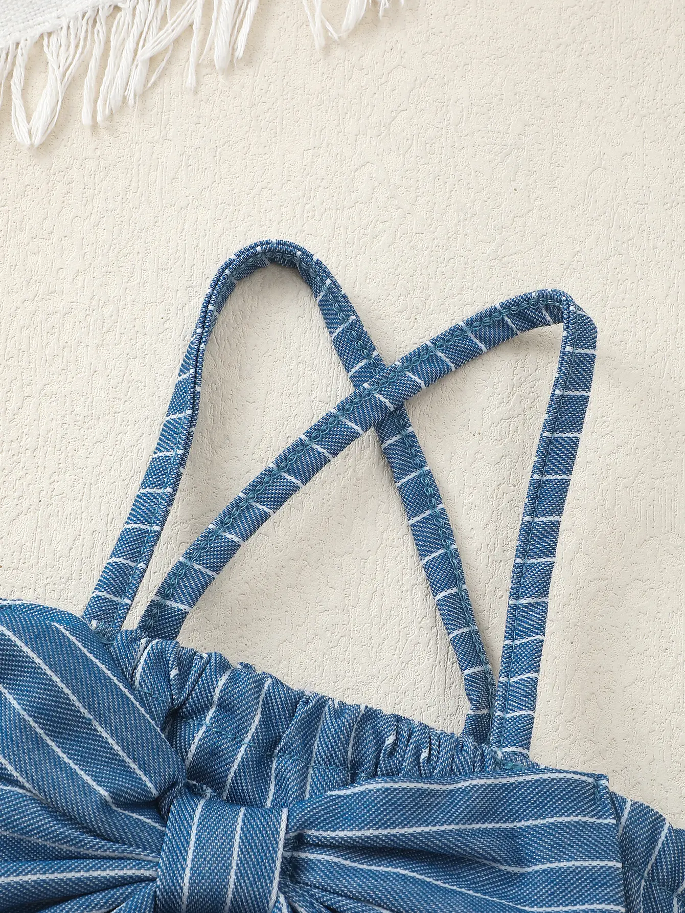 Newborn Children Baby girl Jumpsuit Blue Suspender Bow Stripe Summer Jumpsuit 0-18 Months Baby Girl Crawling Suit Baby Clothes
