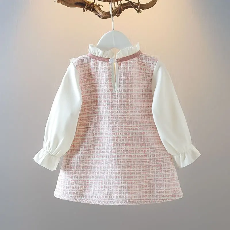 Children's clothing Dress Girls' Pink Bow Light luxury ftyle Fragrance Fashion dress1-6 Year old Girls' Spring And autumn Dress