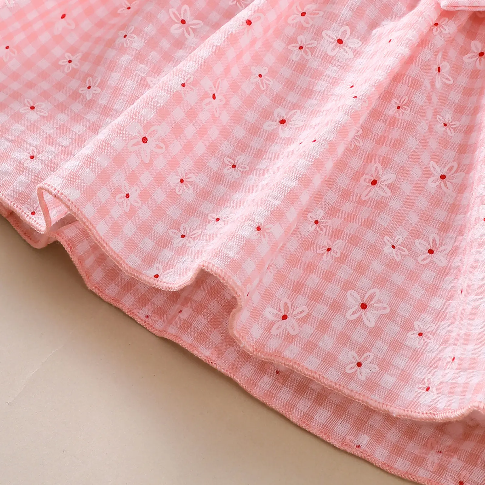 Baby girl Sweet Dress Round Neck Small Floral plaid Long sleeved Dress suitable for 0-18 Months Cute Baby girl Autumn Dress