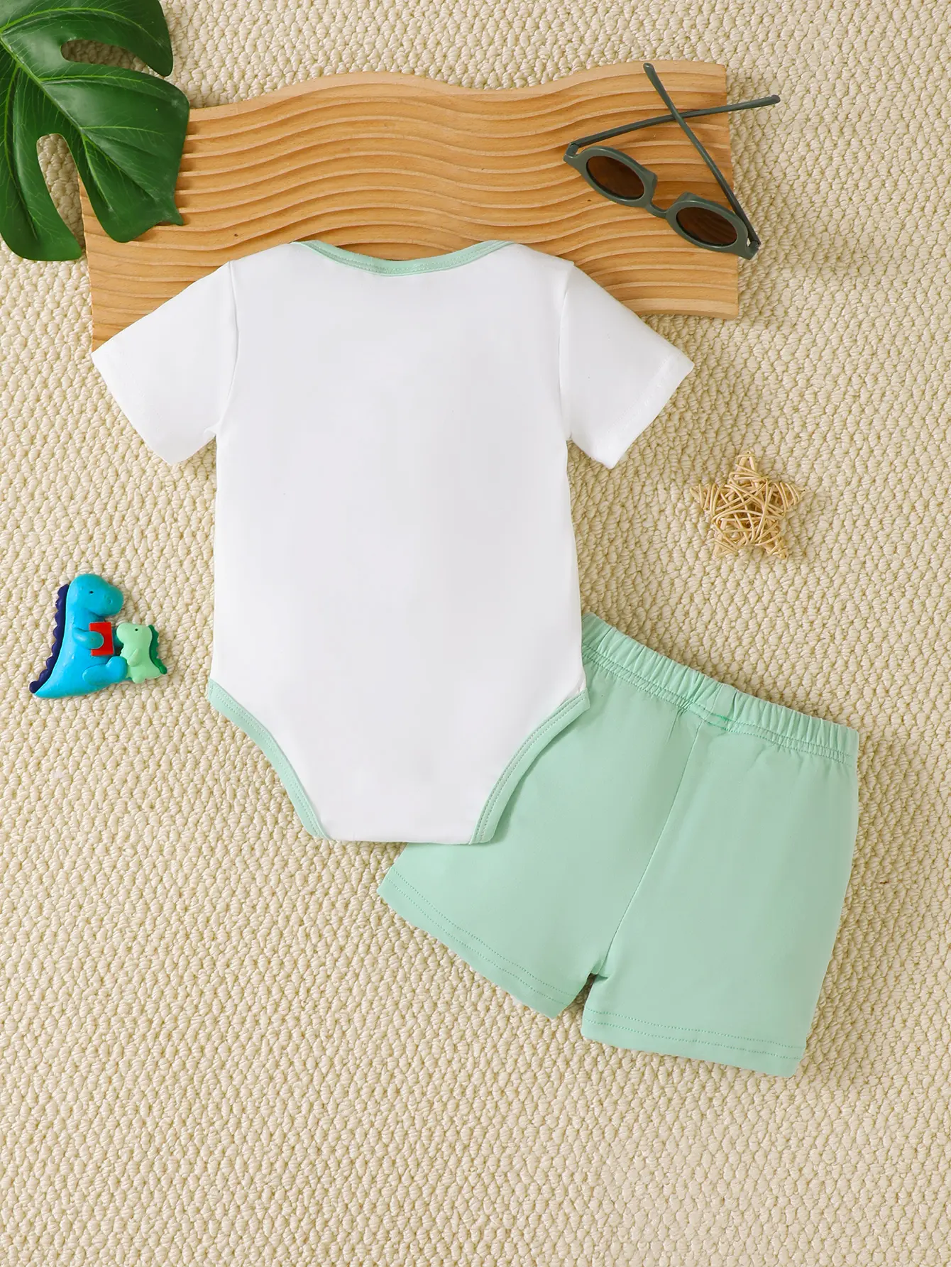 Newborn Male Baby casual Set Cartoon Dinosaur Short sleeved+Shorts Two-piece Set 0-18 Months Cute Boys Summer Clothing
