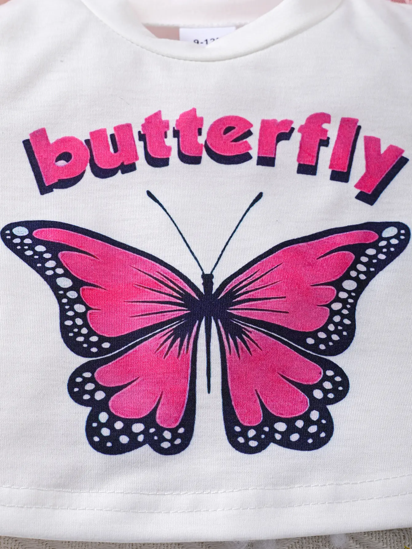 Toddler Baby Girl Set Fashion Butterfly Top+3D Denim Printed Shorts Two Piece Set 0-24 Months Baby Girl Summer Set baby clothes