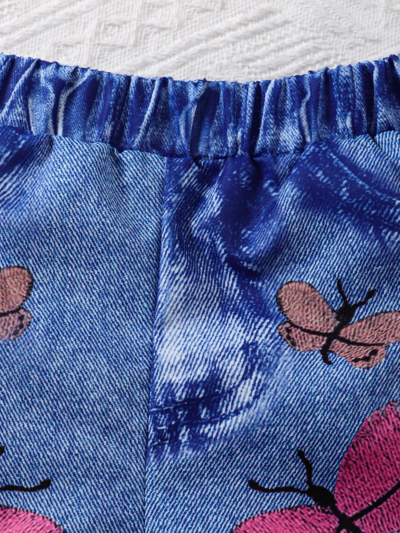 Toddler Baby Girl Set Fashion Butterfly Top+3D Denim Printed Shorts Two Piece Set 0-24 Months Baby Girl Summer Set baby clothes