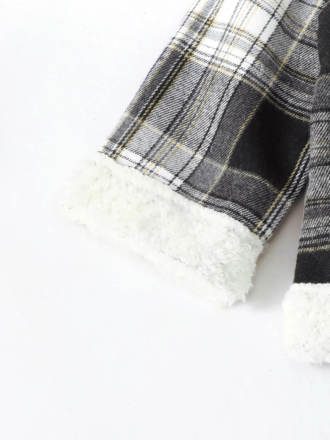 Children's clothing1-5 Year old Girls' Coat With Black and White Checkered Buttons and lapel Baby Girls' Autumn and Winter Coat