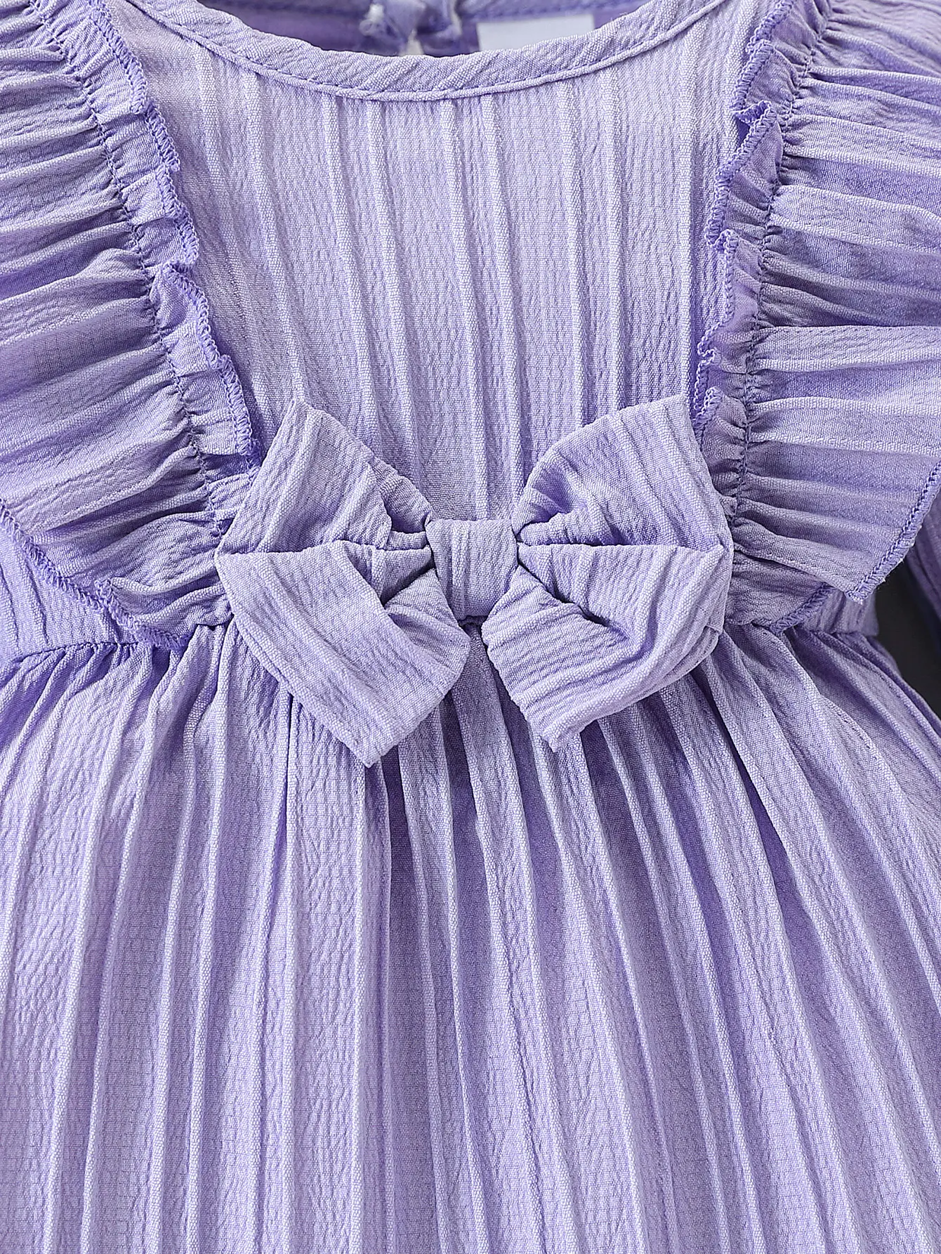 Autumn Baby Girl Long sleeved Dress Purple Ruffled Butterfly Fress+Headband 2Pcs/Set for Cute Female Babies aged 0-24 Months