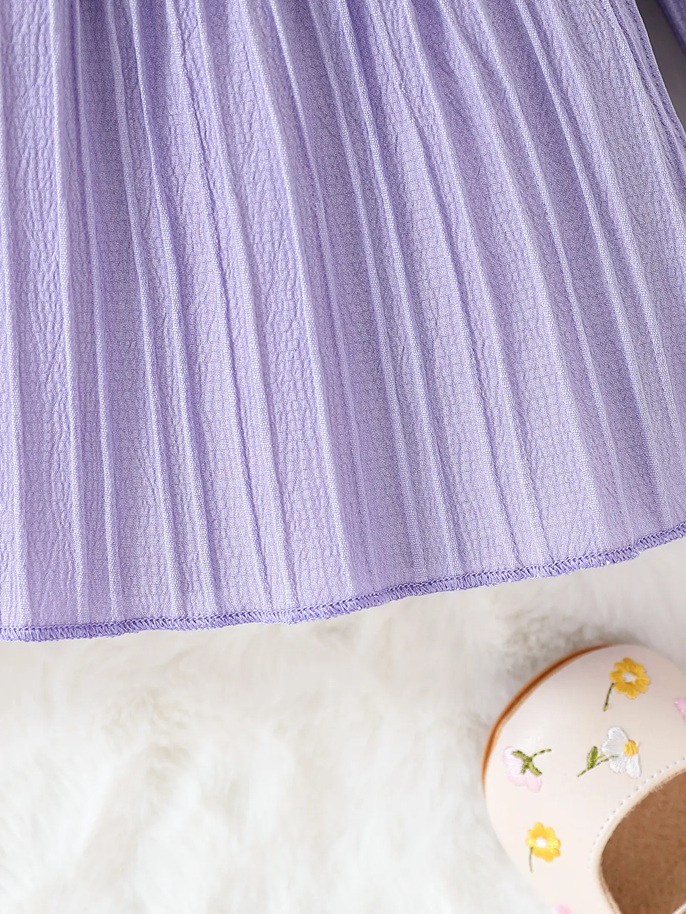 Autumn Baby Girl Long sleeved Dress Purple Ruffled Butterfly Fress+Headband 2Pcs/Set for Cute Female Babies aged 0-24 Months