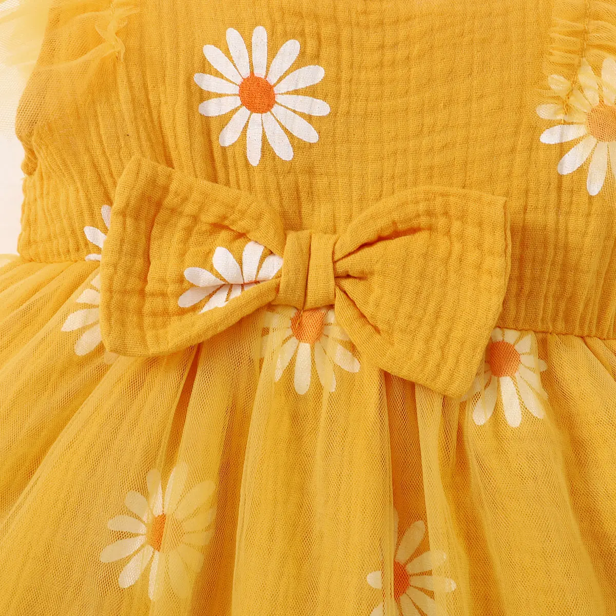 Toddler Girl's Summer Dress Small Daisy Sleeveless Tulle Holiday Party Princess DressSuitable for Cute Girls Aged 1-5 Years