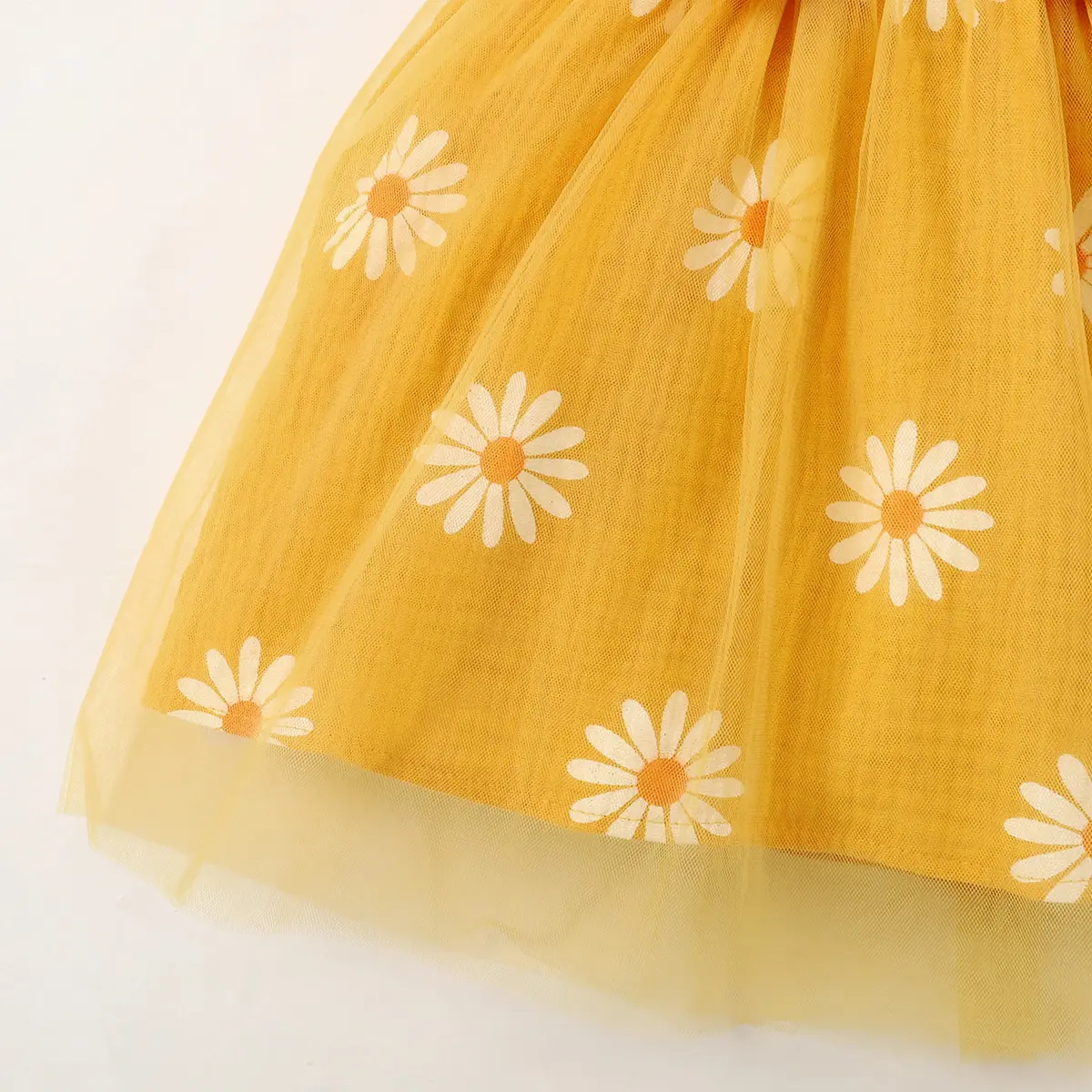 Toddler Girl's Summer Dress Small Daisy Sleeveless Tulle Holiday Party Princess DressSuitable for Cute Girls Aged 1-5 Years