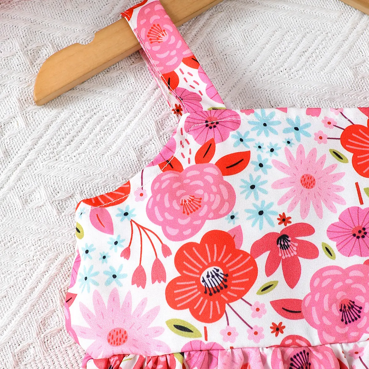 Baby Girl Summer Dress Strap Beautiful Printed Strap Dress+Hat Two Piece Set for 0-3 Year Old Baby Girl Beach Vacation Dress