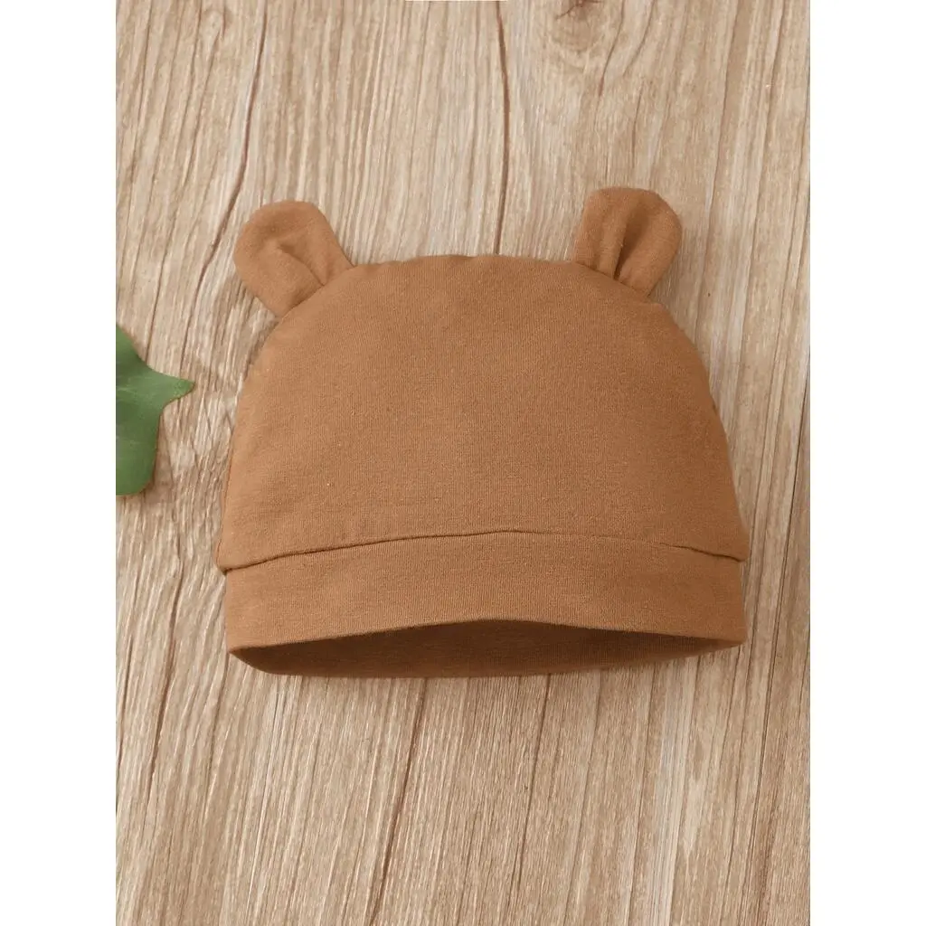 Newborn Cute Baby Striped Shoulder Strap Teddy Bear Jumpsuit+Hat Suitable for Summer Jumpsuit for Boys And Girls Aged 0-2 Years