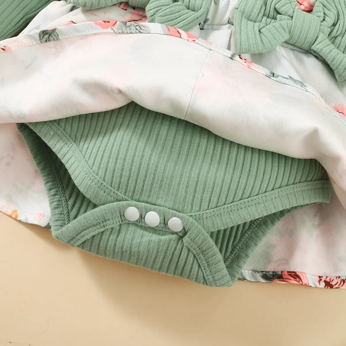 0-18 Months Newborn Baby Girl Clothes Baby Flower Romper Dress Long Sleeves Bodysuit+Headband Infant Girl 2PCS Cute Costume