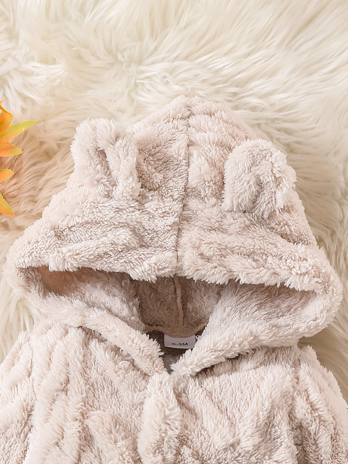 0-18 Month old Baby boy Plush Jumpsuit Hooded Long sleeved Warm Jumpsuit suitable for Newborns' Autumn and Winter Clothing