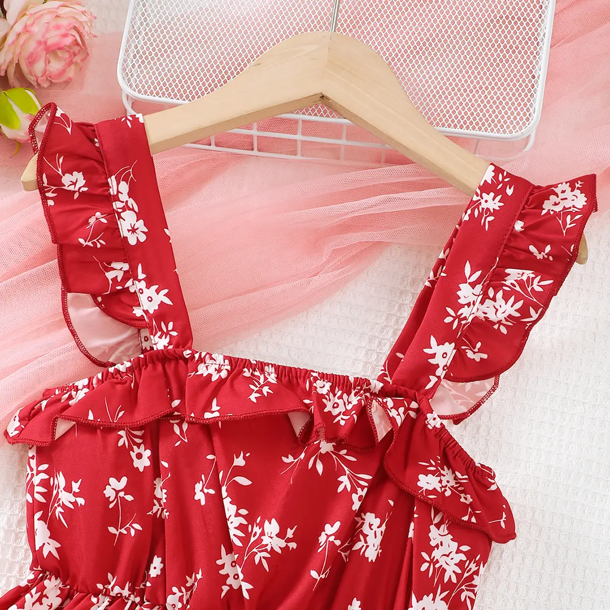 8-12 Year old Girls' Summer Dress with Pleated Printed Suspender Dress, Children's Clothing, Girls' Fashionable Casual Dress