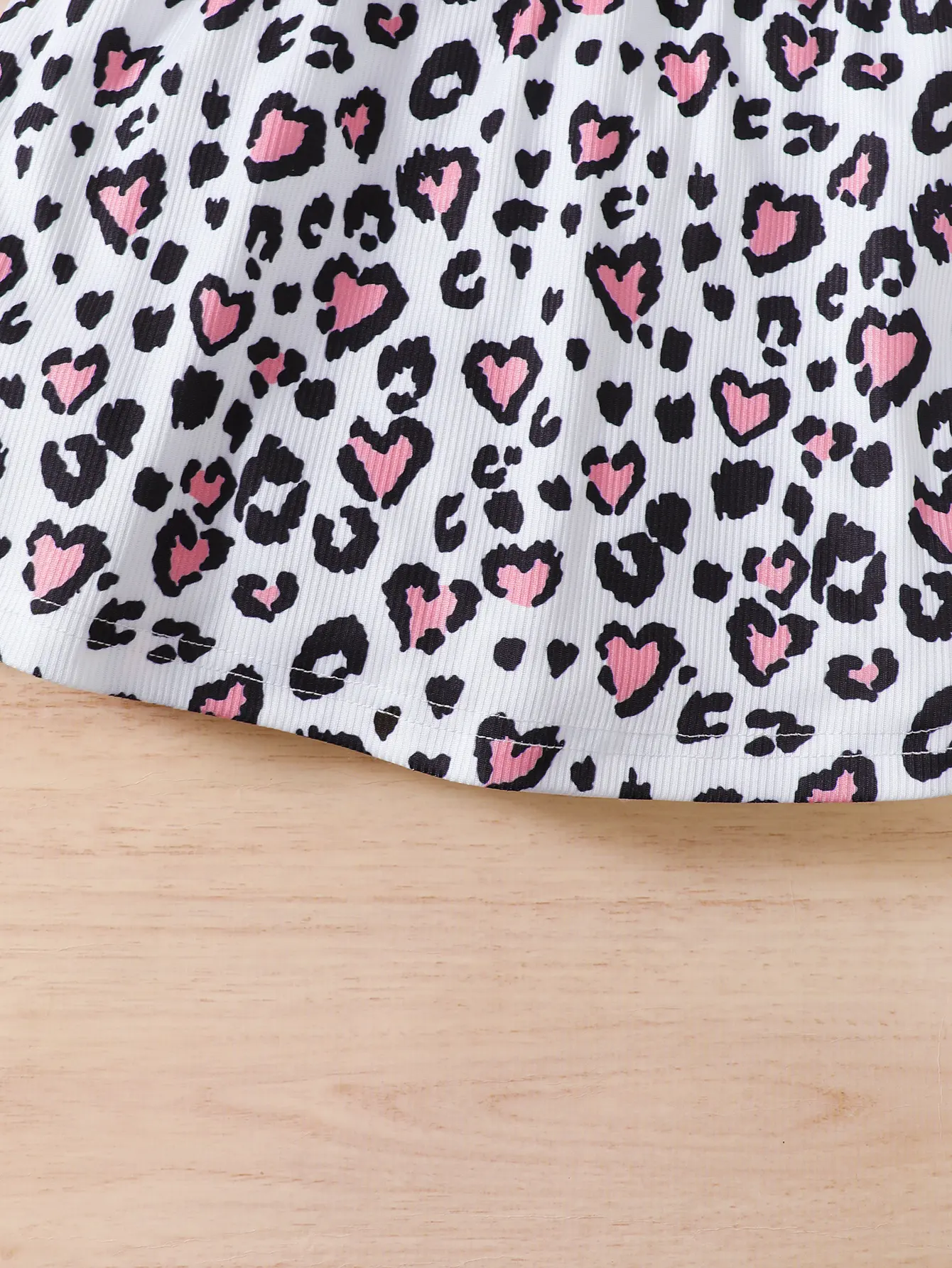 2Pcs Children's clothing Girl Flying sleeve White Top Leopard Print Bow Skirt Set for 4-7 Year old Girls Summer Fashion Set
