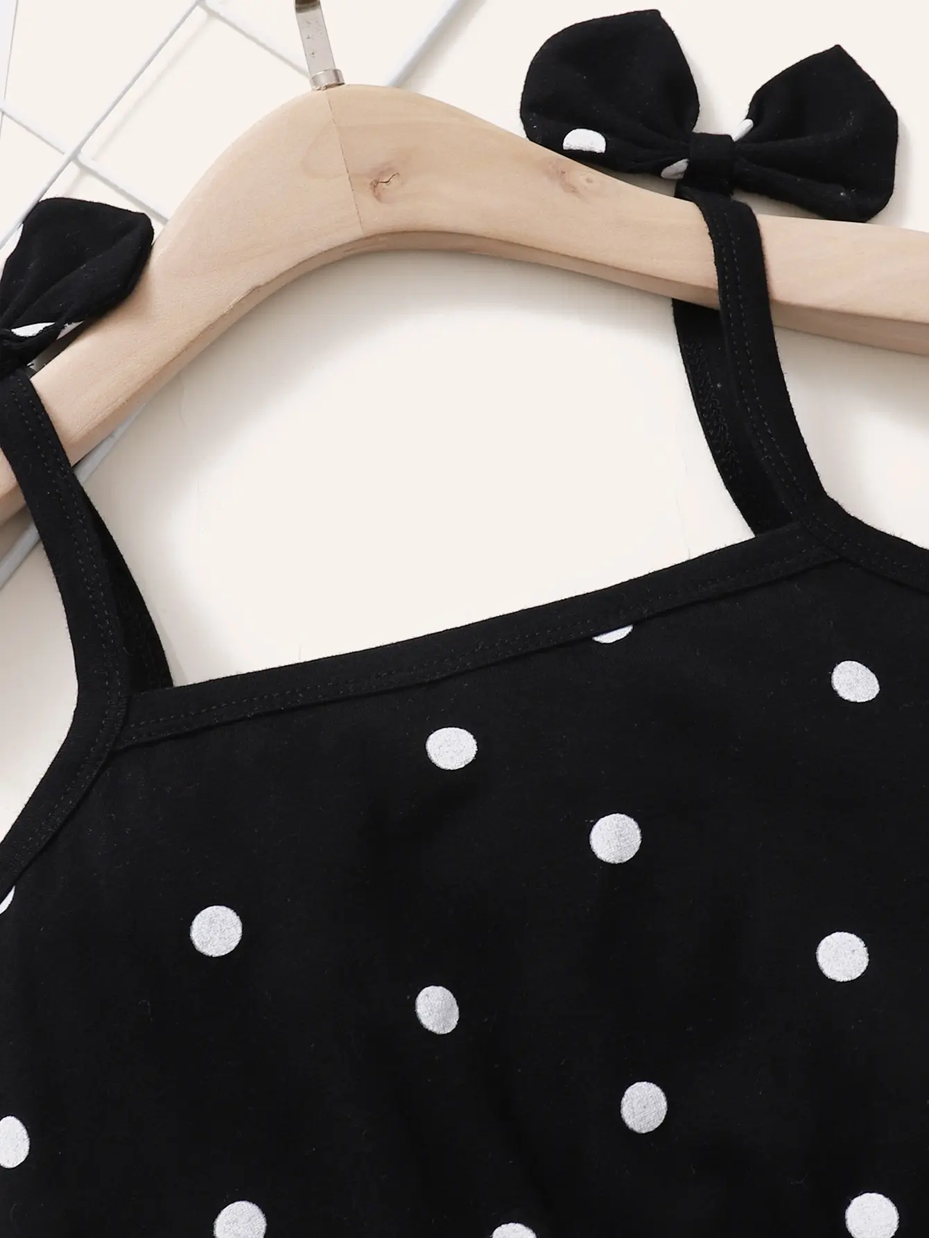 2Pcs Children Girl Set Bow Top Black Tulle Puff Skirt Fashion Set  for 1-6 Year Old Girls' Summer Birthday Party Set
