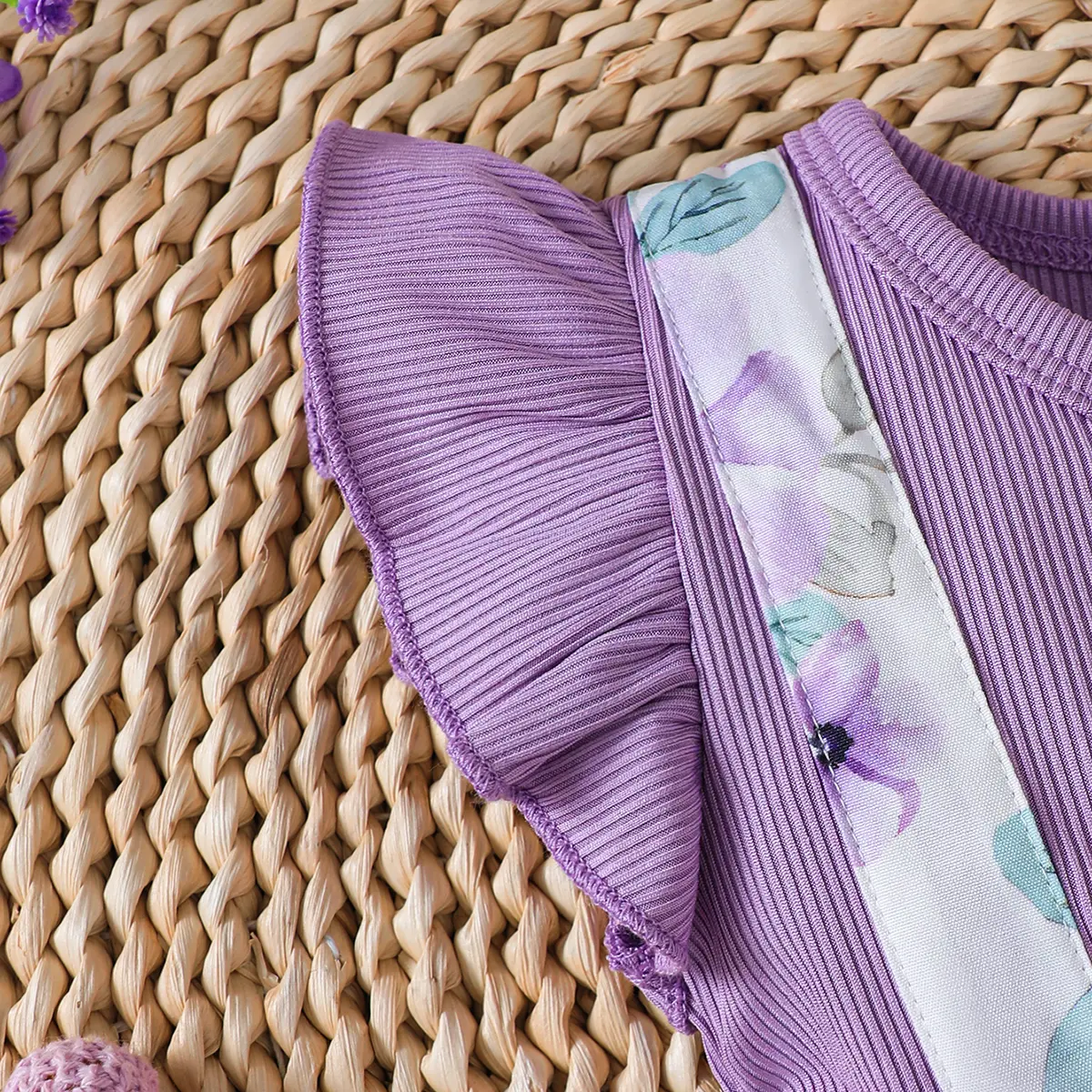 Baby girl 2-Piece Purple printed Bow Jumpsuit+Headband 0-18 Months Baby girl Summer Fashion Jumpsuit  Baby crawling suit